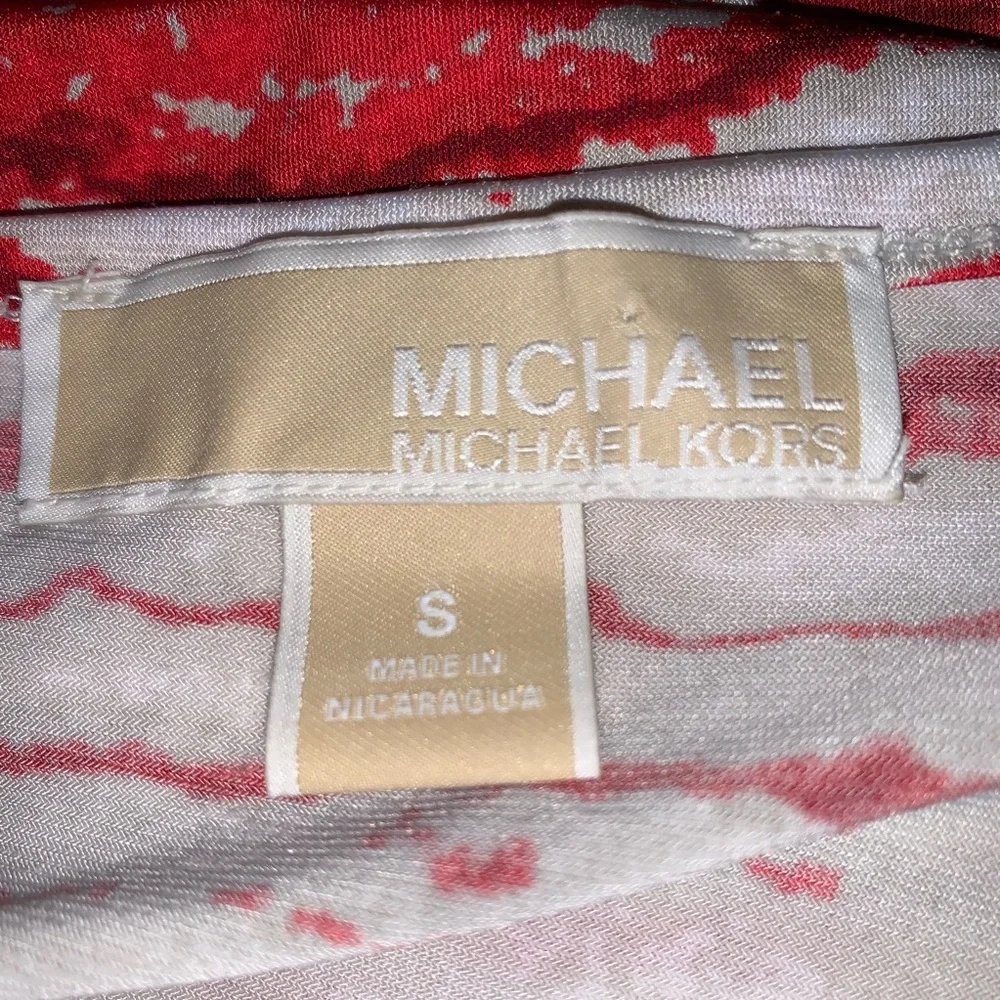 MICHEAL MICHAEL KORS drape neck print Blouse women’s size small - Picture 5 of 7